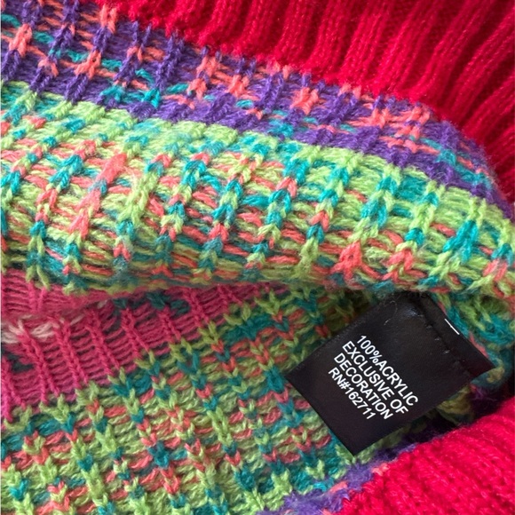 NEW Blizzard Bay Santa Flamingo bird ugly Christmas sweater, Fair Isle, Men’s L - Picture 8 of 8